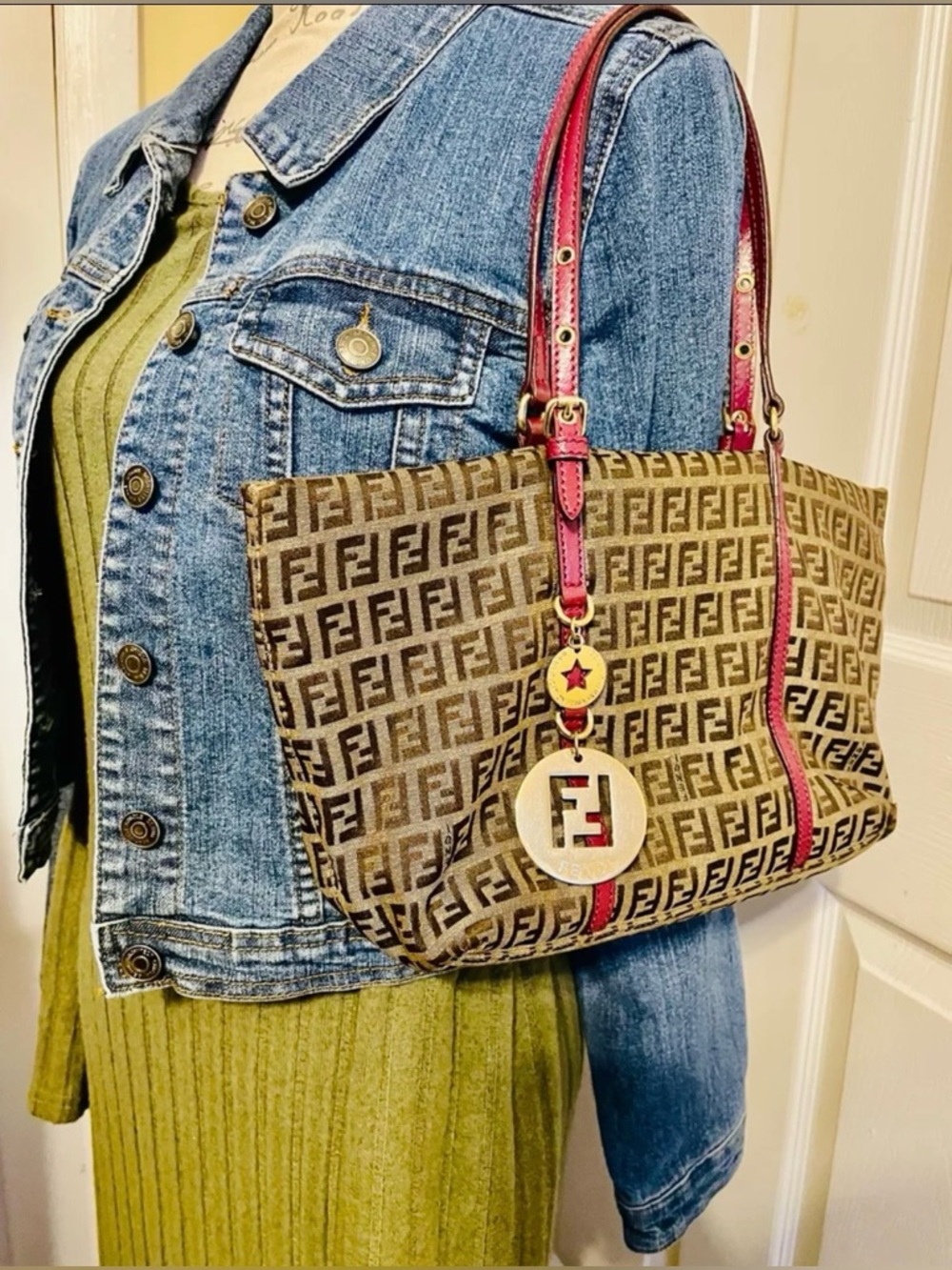 Fendi Zucchino Tote Shoulder Bag
